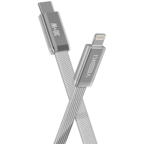 Фото - Кабель YOKI Type-C to iP 30W 1.2m Gray (AI65 AIR)